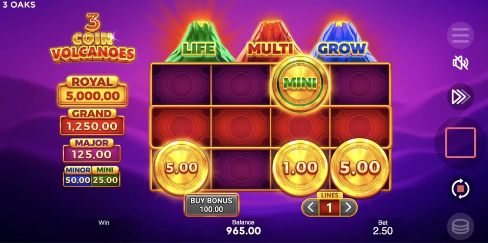 3 Coin Volcano Slot